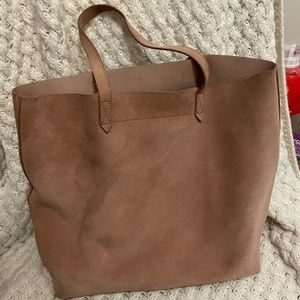 Madewell large transport tote suede